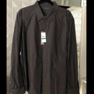 Authentic PERRY ELLIS Charcoal Grey Men's Button-Down Shirt (XL) NWT $69.50